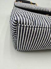 Load image into Gallery viewer, Saint Laurent Small LouLou Matelasse on chain marine canvas striped