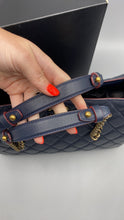 Load image into Gallery viewer, Chanel Navy Blue Perfect Edge double chain tote