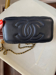 Chanel Black Lambskin Vanity case crossbody