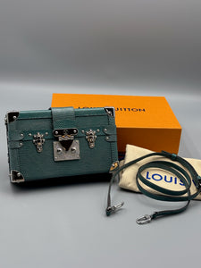 Louis Vuitton exotic Petite Malle trunk crossbody lizard