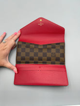 Load image into Gallery viewer, Louis Vuitton Josephine damier ebene wallet with red interior and insert