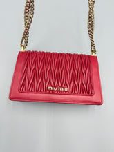 Load image into Gallery viewer, Miu Miu Confidential quilted red bag on chain