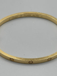 Cartier 18k yellow gold Small Love Bracelet - size 15