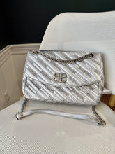 Load image into Gallery viewer, Balenciaga BB two-way silver chain crossbody / shoulder bag