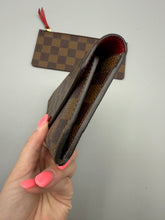 Load image into Gallery viewer, Louis Vuitton Josephine damier ebene wallet with red interior and insert
