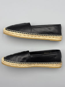 YSL black leather espadrilles - size 38 -  fit like a US 7