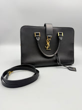 Load image into Gallery viewer, Saint Laurent Monogram Cabas Leather Black small tote with strap