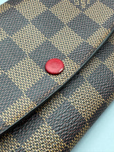 Load image into Gallery viewer, Louis Vuitton Emilie ebene wallet with red