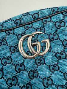 Gucci GG print Marmont Camera crossbody teal
