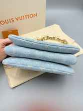 Load image into Gallery viewer, Louis Vuitton Coussin BB Sky Blue Denim with chain and strap