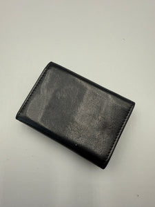 YSL trifold black leather snap wallet