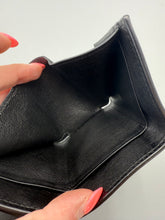 Load image into Gallery viewer, YSL trifold black leather snap wallet