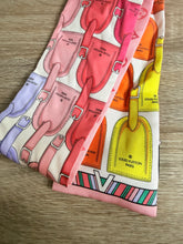 Load image into Gallery viewer, Louis Vuitton Silk Bandeau Limited Ed. Luggage tag scarf