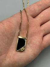 Load image into Gallery viewer, Dior Black Enamel Pendant necklace - 18"