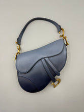 Load image into Gallery viewer, Christian Dior Ombre blue Saddle bag Gold Hardware