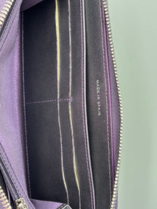 Chanel Irredescent zippy wallet purple