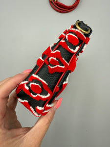 Louis Vuitton x URS Fisher Pochette tufted monogram black and red with strap