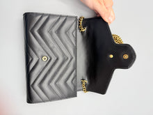 Load image into Gallery viewer, Gucci Black Marmont wallet on chain crossbody
