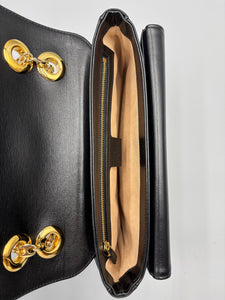 Gucci Azalea Calfskin Small Marina Chain Shoulder Bag Black
