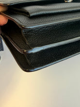 Load image into Gallery viewer, YSL Small Sunset black flap crossbody on chain