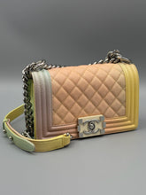 Load image into Gallery viewer, Chanel Small Boy Rainbow Quilted Cuba caviar on chain