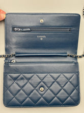 Load image into Gallery viewer, Chanel CC Navy Blue Lambskin Wallet on Chain crossbody