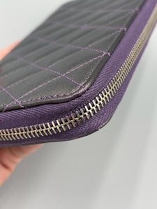 Chanel Irredescent zippy wallet purple