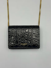 Load image into Gallery viewer, Saint Laurent Croc embossed card case on chain