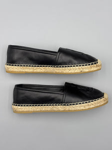 YSL black leather espadrilles - size 38 -  fit like a US 7