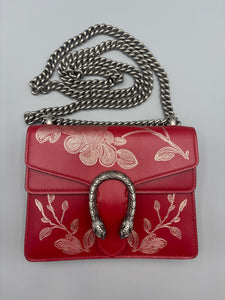 Gucci Mini Dionysus Red painted crossbody on chain