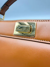 Load image into Gallery viewer, Fendi Small Cognac Smooth leather Peekaboo top handle crossbody