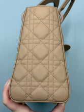 Load image into Gallery viewer, Christian Dior Ultra Matte Monochrome Cannage Medium Lady Dior tote with strap