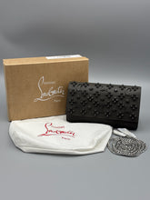 Load image into Gallery viewer, Christian Louboutin Paloma embellished grey wallet on chain
