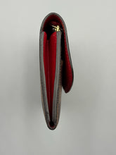 Load image into Gallery viewer, Louis Vuitton Emilie ebene wallet with red