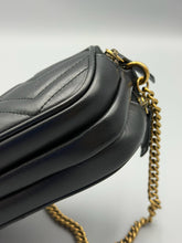 Load image into Gallery viewer, Gucci Triple Compartment Black Marmont crossbody on chain