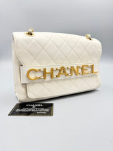 Load image into Gallery viewer, Chanel White Calfskin Enchained Flap medium on chain