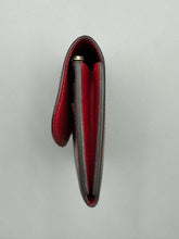 Load image into Gallery viewer, Louis Vuitton Emilie ebene wallet with red