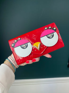 Louis Vuitton Limited Ed Owl Eyes Red Vernis large wallet