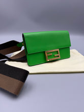 Load image into Gallery viewer, Fendi Mini Flat Baguette in Green