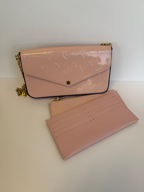 Louis Vuitton Vernis light pink vernis crossbody with inserts
