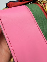 Load image into Gallery viewer, Gucci Mini Pink Sylvie crossbody on chain with ribbon