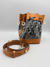 Load image into Gallery viewer, Fendi TPU FF Vitello Aura F is Fendi Grande Mon Tresor Bucket Bag with strap