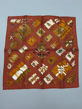 Load image into Gallery viewer, Hermes Vintage Carré 45 PAVOIS Brown Silk Scarf