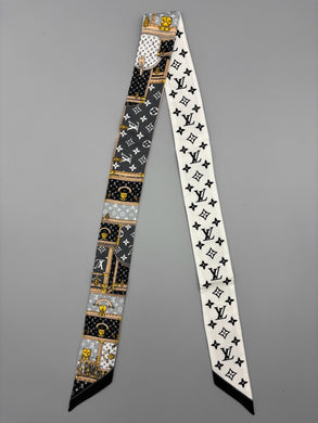 Louis Vuitton Silk Bandeau black and white