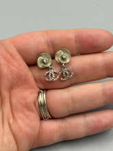 Load image into Gallery viewer, Chanel Flower Petal Crystal CC drop earrings