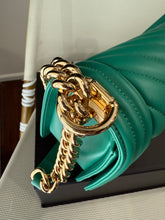 Load image into Gallery viewer, Chanel Teal Chevron old medium bag