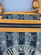 Load image into Gallery viewer, Louis Vuitton cabas denim striped tote with strap