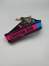 Load image into Gallery viewer, Dior Shoulder guitar strap pink/black/blue
