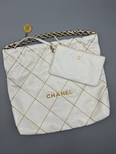 Load image into Gallery viewer, Chanel 22 White Hobo limited edition chain link with pouch