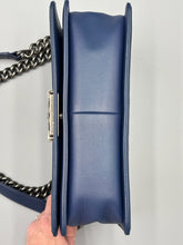 Load image into Gallery viewer, Chanel Old Medium Iridescent chevron blue boy bag